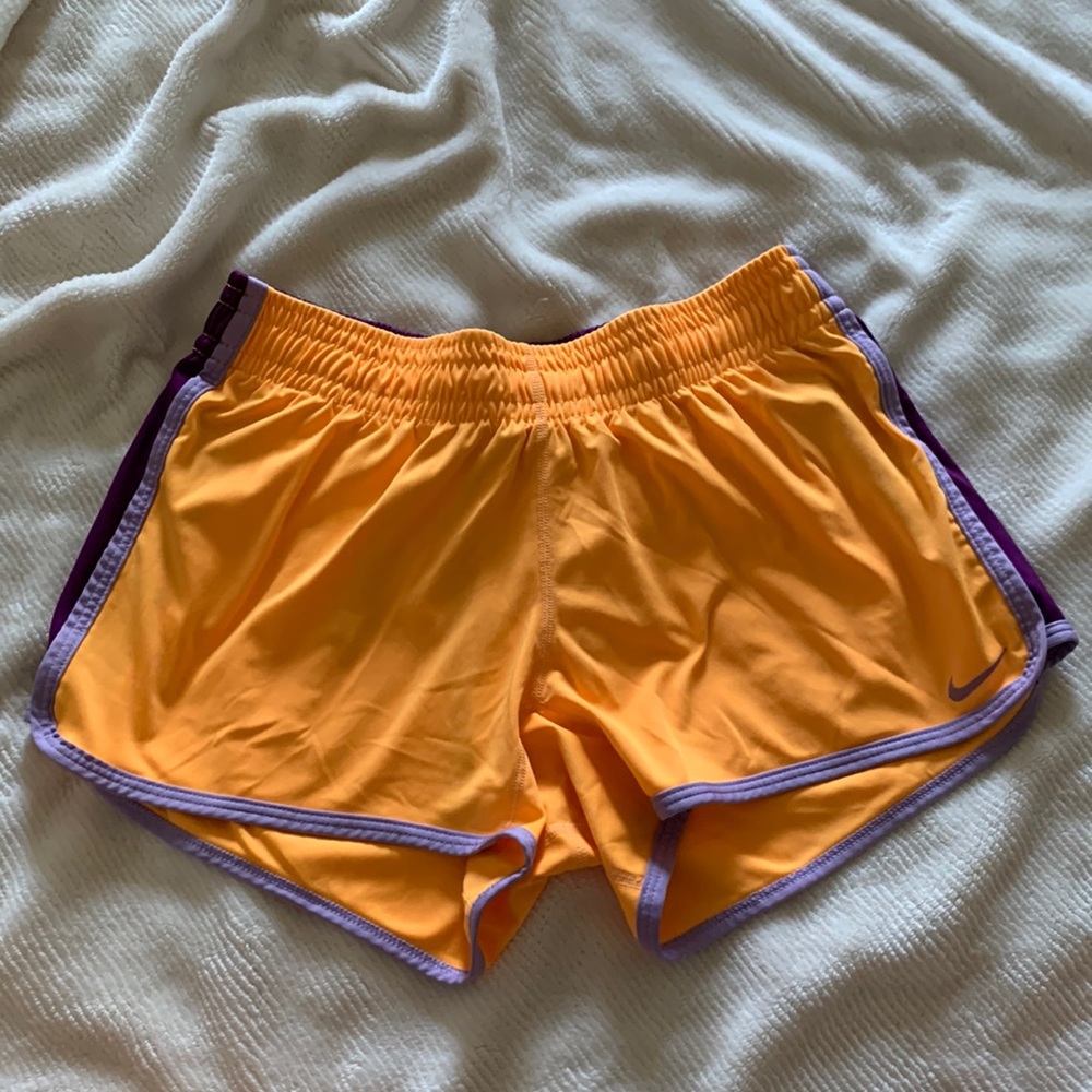 Orange and Purple Nike Running Shorts